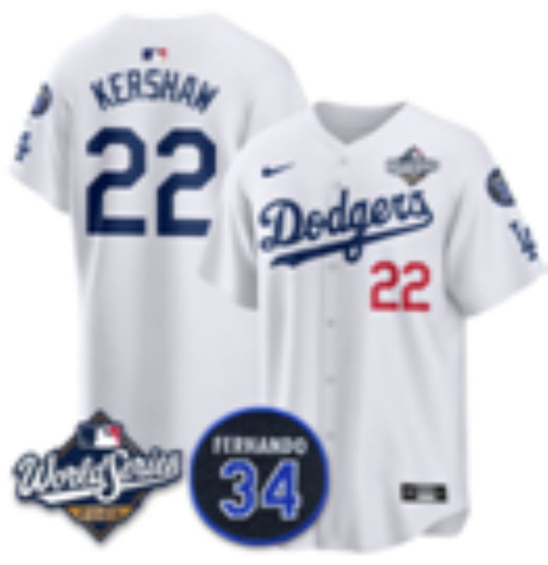 Men 2025 Nike Los Angeles Dodgers #22 Kersham white Game MLB Jersey 01